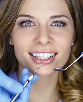 beautiful woman smiling at camera