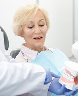 Man learning about dentures in Federal Way