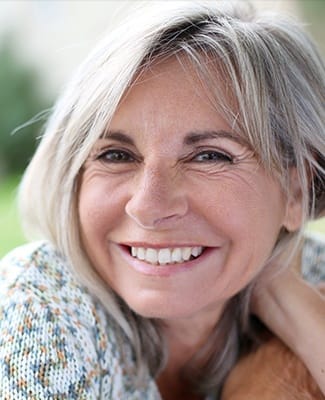 older woman smiling