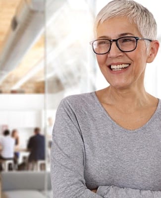 older attractive woman smiling