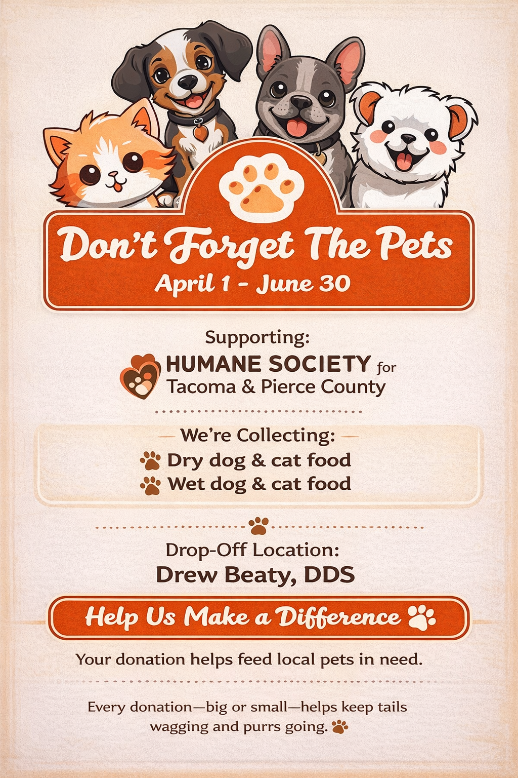 Pet adoption drive flyer