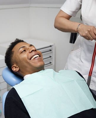 man in dental chair