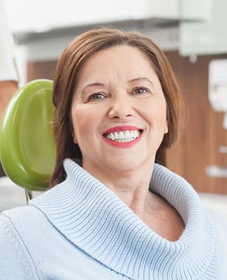 woman smiling with white smile