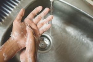 dentist in Federal Way washing their hands